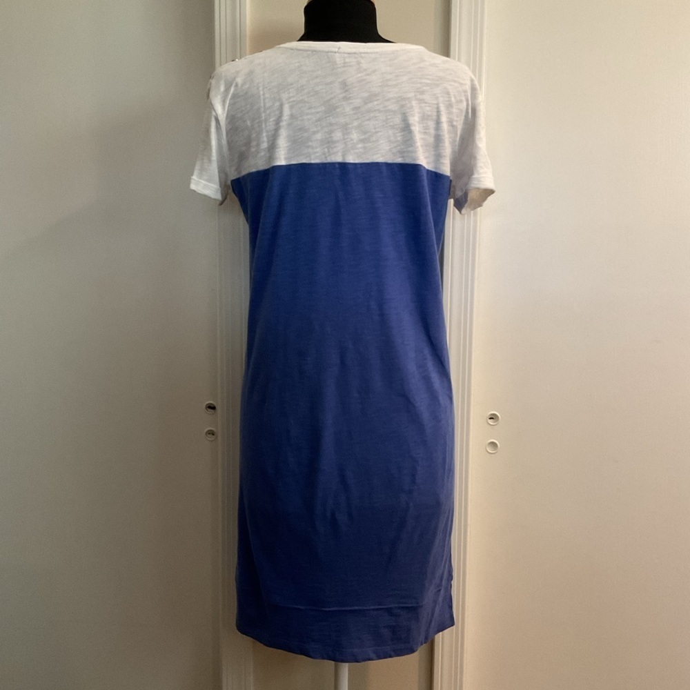 Nicole Miller NY Blue White Color Block Cotton T-Shirt Mini Dress Size M - Picture 4 of 4